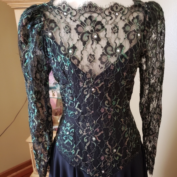 CASADEI | BLACK SEQUIN HANDKERCHIEF HEM MIDI DRESS - Picture 3 of 15